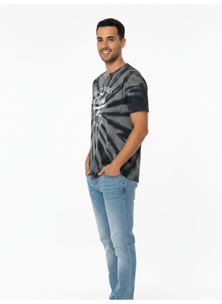 SENSATION Men’s Tie-Dye Graphic T-Shirt – Salty Vibes Virginia Beach Print, Short Sleeve Casual Tee - Image 3